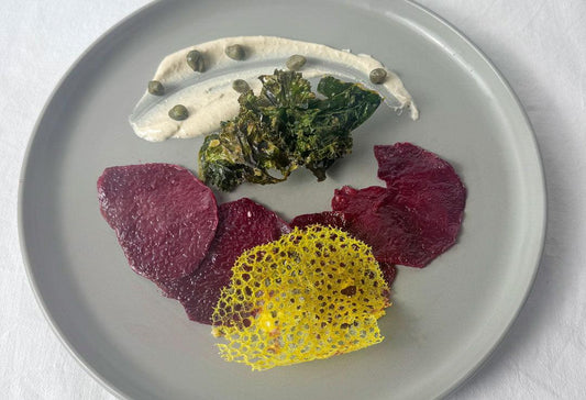 Challenge Tag 6/30: Kohlrabi Carpaccio mit Tuna Taste Mayo und Grünkohlchips