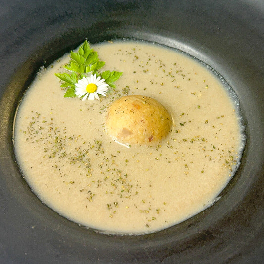 Challenge Tag 3/30: Cremige Pilzssuppe mit Liver Taste Knödel