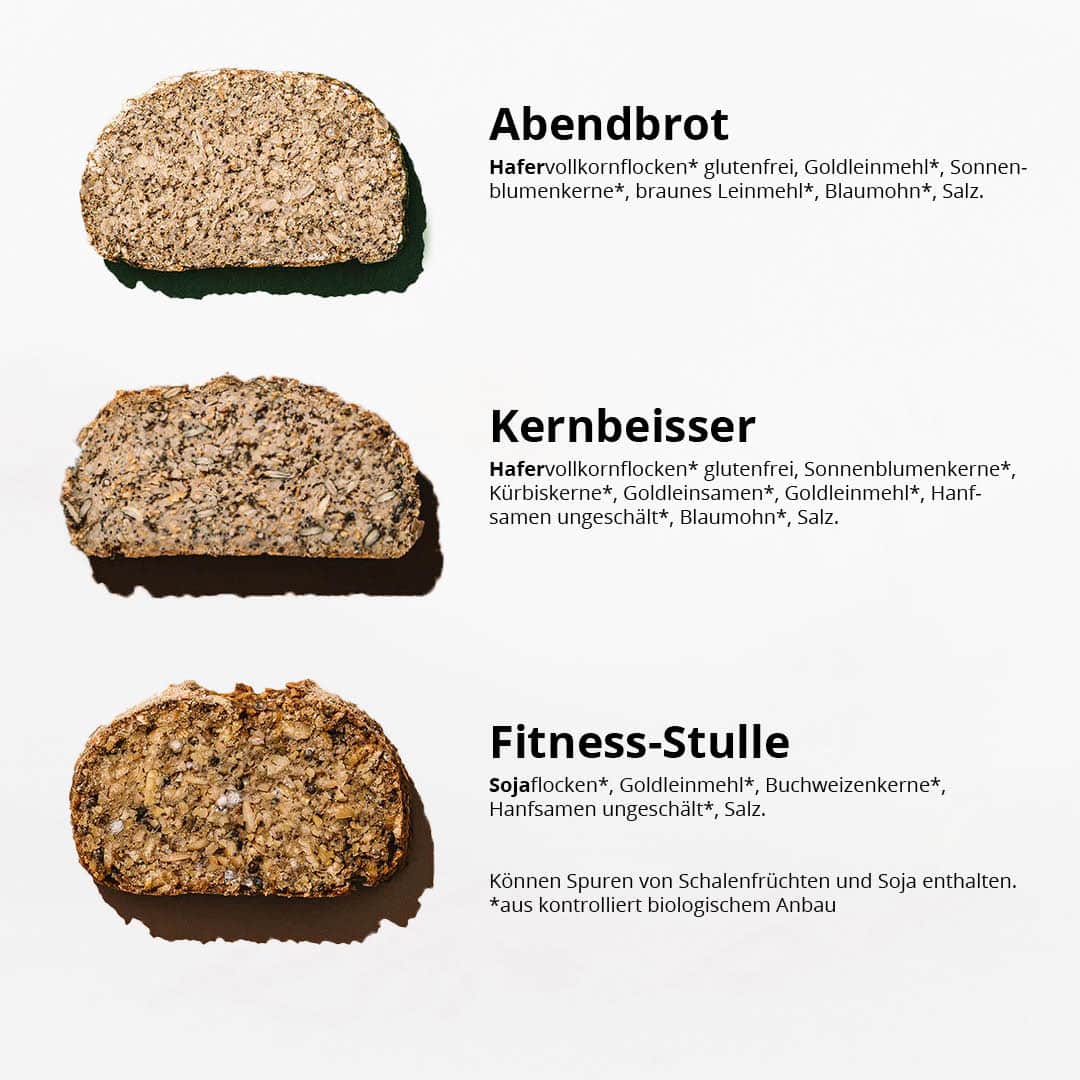 Zutaten von Abendbrot, Kernbeisser und Fitness-Stulle