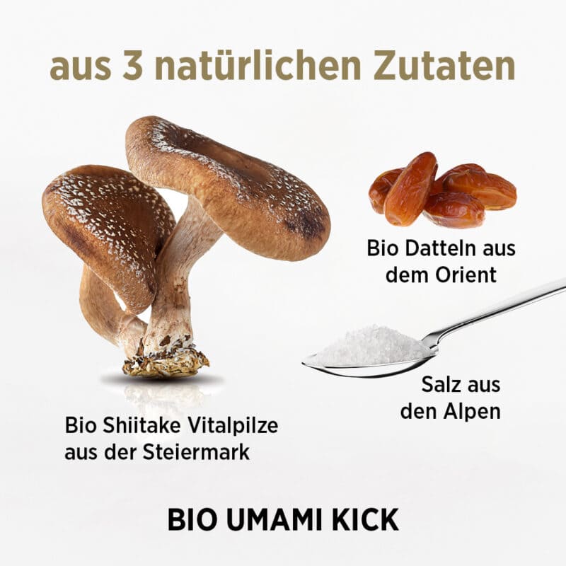 Goldblatt Bio Umami Kick Zutaten Shiitake, Salz, Datteln